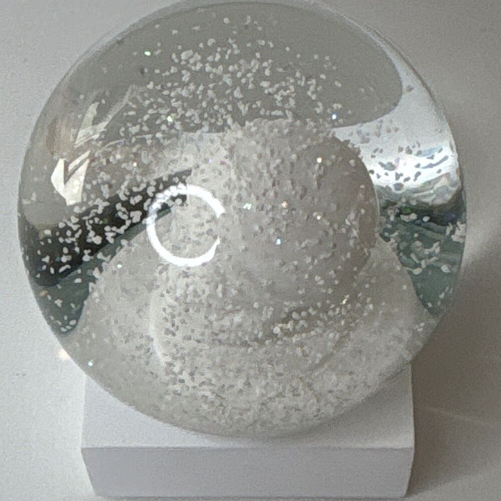 CB2 Skull White Snow Globe Halloween Gothic Skeleton Glitter Snowglobe 409-984 - Picture 10 of 14